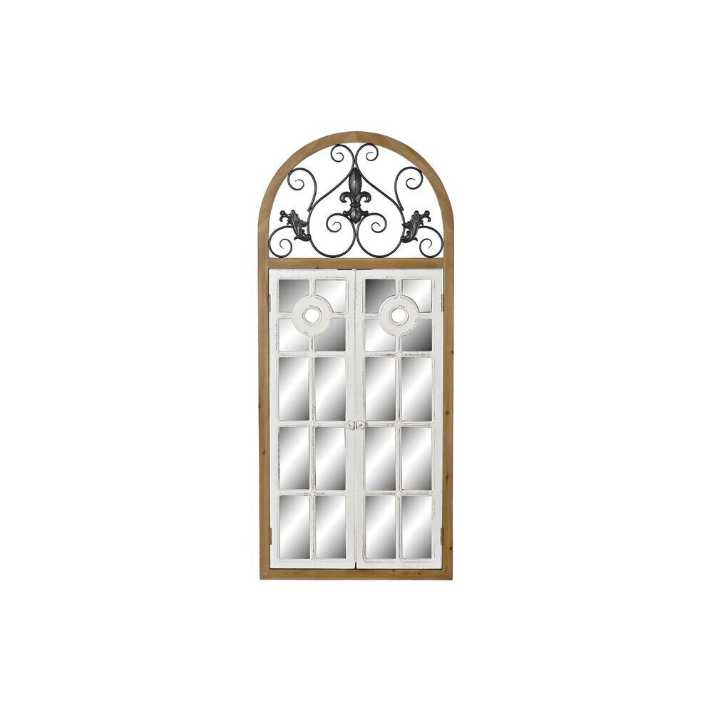 Sienas spogulis DKD Home Decor Dabisks Metāls MDF Logi Balts Tumši pelēks (60 x 5 x 138 cm) cena un informācija | Spoguļi | 220.lv