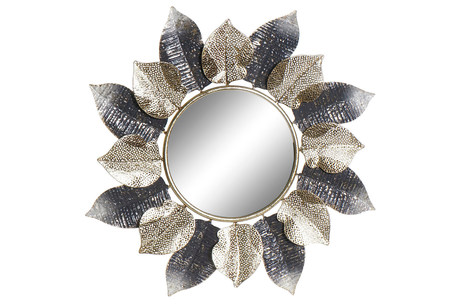Sienas spogulis DKD Home Decor spogulis Loksnes Pelēks Bronza Metāls (76 x 5 x 76 cm) cena un informācija | Spoguļi | 220.lv
