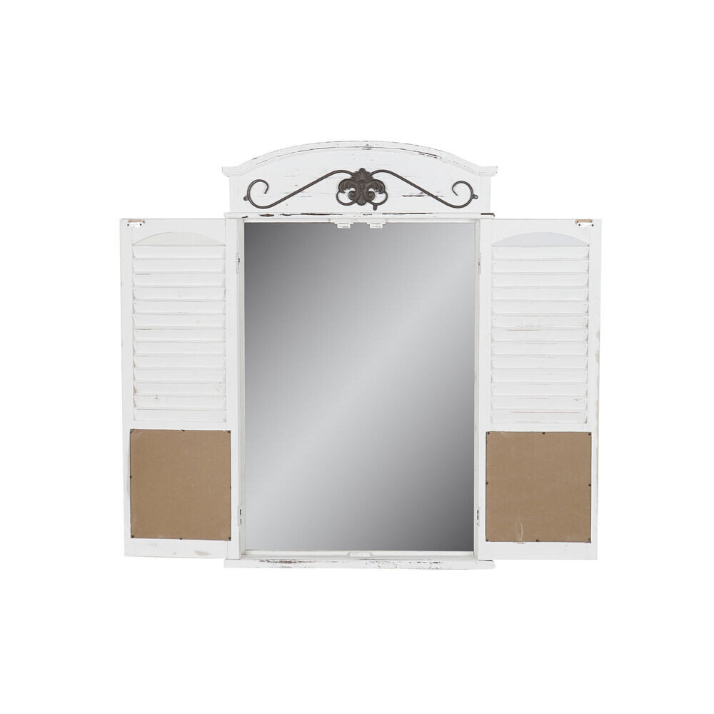 Sienas spogulis DKD Home Decor spogulis Melns Koks Logi Balts (60 x 7 x 94 cm) cena un informācija | Spoguļi | 220.lv