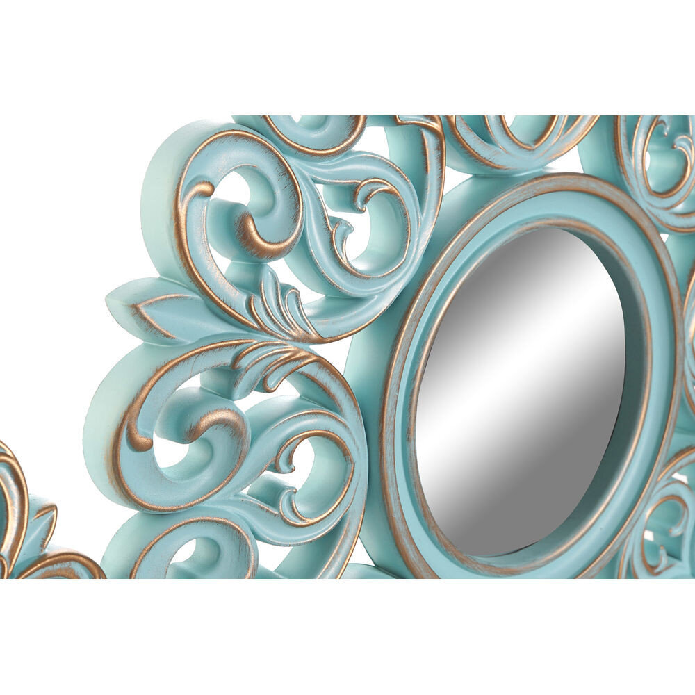 Sienas spogulis DKD Home Decor Stikls Zils Balts polipropilēns (35 x 2 x 35 cm) (25 x 2 x 25 cm) (2 pcs) (5 pcs) цена и информация | Spoguļi | 220.lv