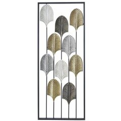 Sienu dekors DKD Home Decor Melns Metāls Daudzkrāsains Moderns Augu lapa (35 x 2 x 90 cm) цена и информация | Детали интерьера | 220.lv