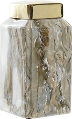 Vāze DKD Home Decor Bēšs Bronza Marmors Keramika Moderns (15 x 15 x 29 cm) cena un informācija | Vāzes | 220.lv