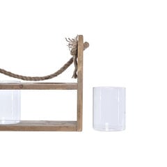 Vāze DKD Home Decor Stikls Dabisks Caurspīdīgs Virve Cottage (28 x 12 x 22 cm) cena un informācija | Vāzes | 220.lv