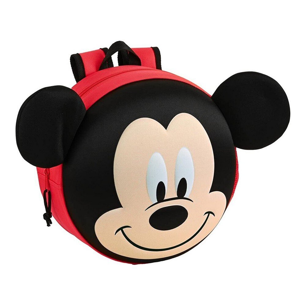 3D Bērnu soma Mickey Mouse Clubhouse Sarkans Melns (31 x 31 x 10 cm) cena un informācija | Skolas somas | 220.lv