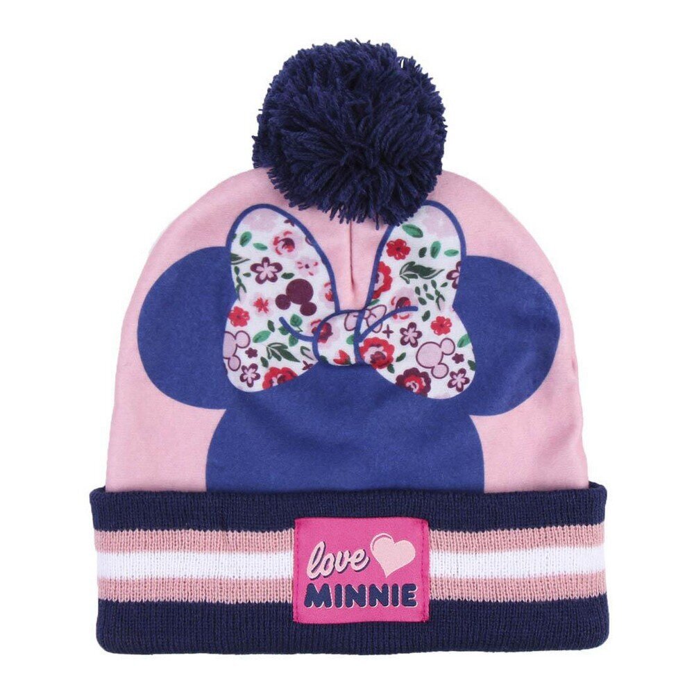 Cepure un cimdi Minnie Mouse Rozā cena un informācija | Cepures, cimdi, šalles meitenēm | 220.lv