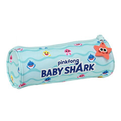 Cilindra skolas penālis Baby Shark Beach Day Gaiši Zils (20 x 7 x 7 cm) цена и информация | Пеналы | 220.lv