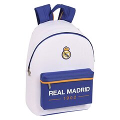 Рюкзак для ноутбука с выходом для наушников Real Madrid C.F., синий / белый цена и информация | Школьные рюкзаки, спортивные сумки | 220.lv