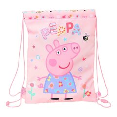 Mugursoma ar lencēm Peppa Pig Having fun (26 x 34 x 1 cm) cena un informācija | Skolas somas | 220.lv