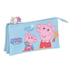 Школьный пенал Peppa Pig Baby, светло-синий (22 x 12 x 3 см) цена и информация | Пеналы | 220.lv