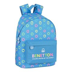 Portatīvā datora mugursoma Benetton Hoop Zils Daudzkrāsains (31 x 41 x 16 cm) cena un informācija | Skolas somas | 220.lv