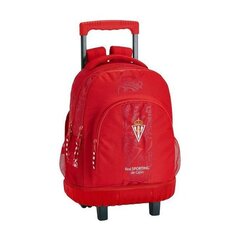 Школьный рюкзак с колесиками Compact Real Sporting de Gijón цена и информация | Школьные рюкзаки, спортивные сумки | 220.lv