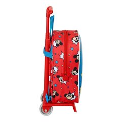 Skolas mugursoma ar riteņiem Mickey Mouse Clubhouse Happy Smiles Sarkans Zils (22 x 28 x 10 cm) цена и информация | Школьные рюкзаки, спортивные сумки | 220.lv