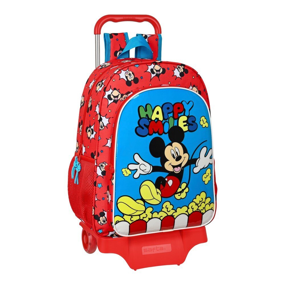 Skolas mugursoma ar riteņiem Mickey Mouse Clubhouse Happy Smiles Sarkans Zils (33 x 42 x 14 cm) цена и информация | Skolas somas | 220.lv