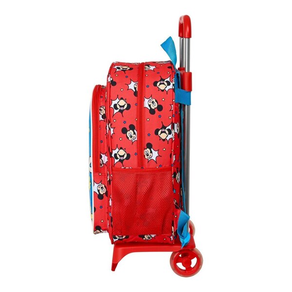 Skolas Mugursoma Ar Riteņiem Mickey Mouse Clubhouse Happy Smiles Sarkans Zils 33 X 42 X 14 Cm 