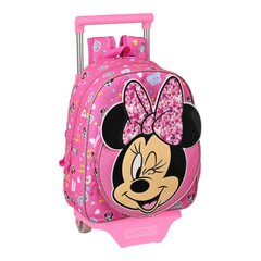 Skolas mugursoma ar riteņiem Minnie Mouse Lucky Rozā (28 x 34 x 10 cm) cena un informācija | Skolas somas | 220.lv