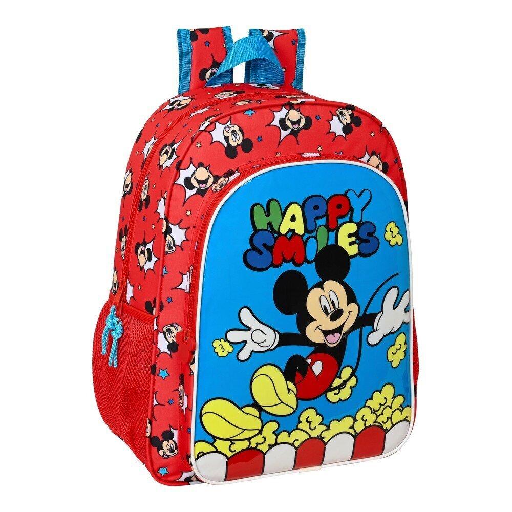 Skolas soma Mickey Mouse Clubhouse Happy smiles Sarkans Zils (33 x 42 x 14 cm) цена и информация | Skolas somas | 220.lv