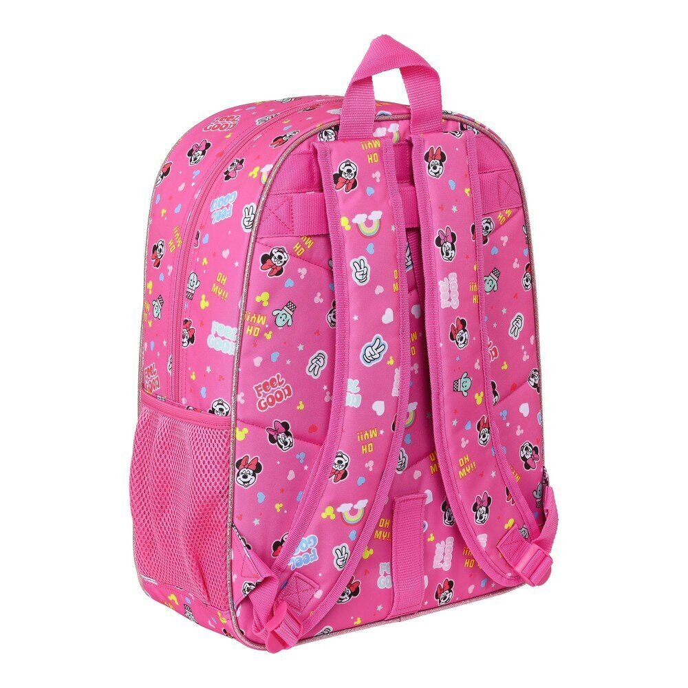 Skolas soma Minnie Mouse Lucky Rozā (33 x 42 x 14 cm) cena un informācija | Skolas somas | 220.lv