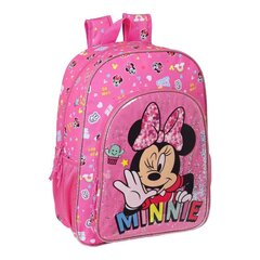 Skolas soma Minnie Mouse Lucky Rozā (33 x 42 x 14 cm) cena un informācija | Skolas somas | 220.lv