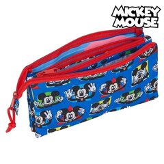 Trīsvietīgs futrālis Mickey Mouse Me Time Sarkans Zils cena un informācija | Penāļi | 220.lv
