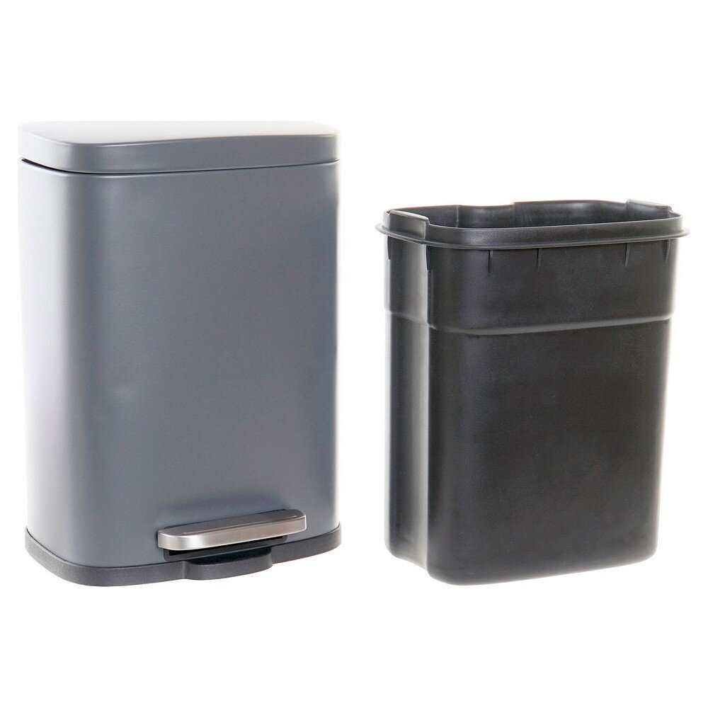Atkritumu tvertne DKD Home Decor Metāls Gaiši pelēks Polipropilēns (PP) (21 x 15 x 29.5 cm) (5 L) cena un informācija | Miskastes | 220.lv
