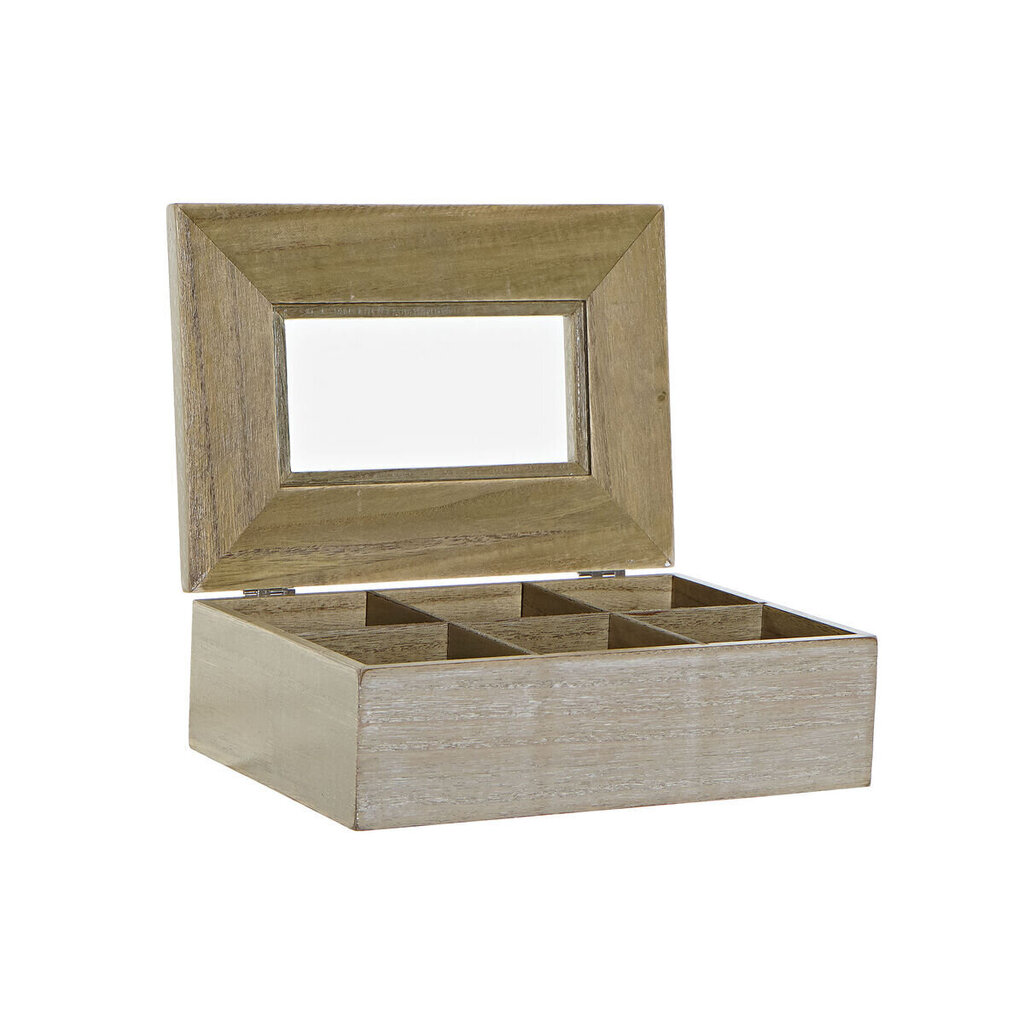 Infūziju Kaste DKD Home Decor Stikls MDF (24 x 16,5 x 7,5 cm) (2 gb.) cena un informācija | Trauki pārtikas uzglabāšanai | 220.lv