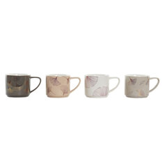 Набор из 4 кружек Mug DKD Home Decor Серый Бежевый Розовый Металл Белый современный (330 ml) цена и информация | Стаканы, фужеры, кувшины | 220.lv