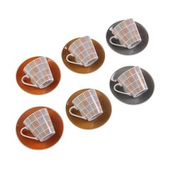 Komplekts ar kafijas tasēm Versa Viviana Porcelāns (6 Daudzums) (5,8 x 6 x 5,8 cm) cena un informācija | Glāzes, krūzes, karafes | 220.lv