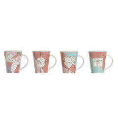 Кружка Mug DKD Home Decor Фарфор, 350 мл, 4 шт. цена и информация | Стаканы, фужеры, кувшины | 220.lv