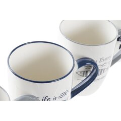 Krūze DKD Home Decor Porcelāns Pelēks Zils Vidusjūra (320 ml) (4 gb.) цена и информация | Стаканы, фужеры, кувшины | 220.lv