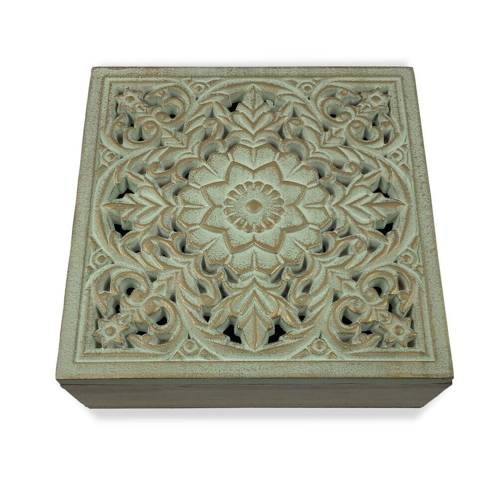 Lādīte Versa Mandala Koks MDF (20 x 7 x 20 cm) cena un informācija | Veļas grozi un mantu uzglabāšanas kastes | 220.lv