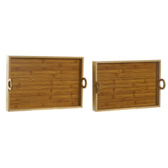 Paplāšu Komplekts DKD Home Decor Dabisks Bambuss (45 x 30.5 x 10.5 cm) (41.5 x 28.4 x 10.5 cm) (2 pcs) cena un informācija | Trauki, šķīvji, pusdienu servīzes | 220.lv