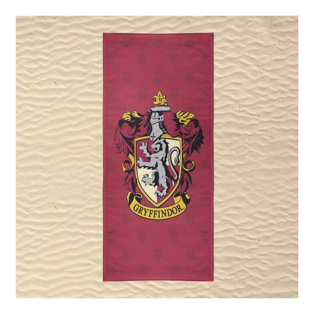 Pludmales dvielis Harry Potter Sarkans (90 x 180 cm) cena un informācija | Dvieļi | 220.lv