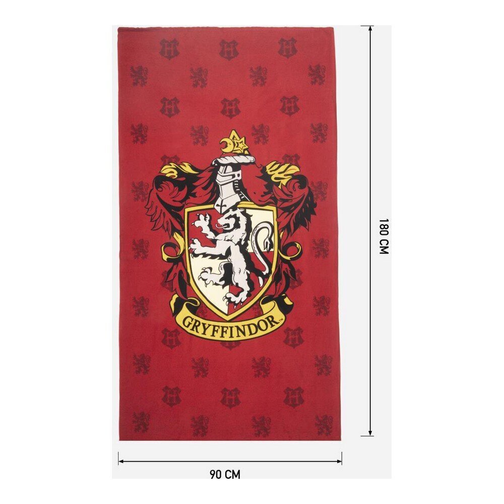 Pludmales dvielis Harry Potter Sarkans (90 x 180 cm) cena un informācija | Dvieļi | 220.lv