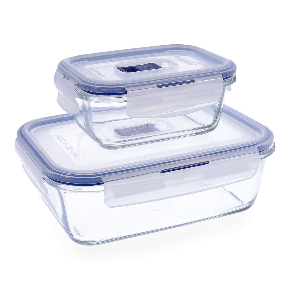 Pusdienu kastīšu komplekts Luminarc Pure Box Stikls Daudzkrāsains (2 Daudzums) цена и информация | Trauki pārtikas uzglabāšanai | 220.lv