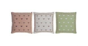 Spilvens DKD Home Decor Rozā Poliesters Alumīnijs Balts Zaļš Shabby Chic (45 x 10 x 45 cm) (3) (3 gb.) cena un informācija | Dekoratīvie spilveni un spilvendrānas | 220.lv