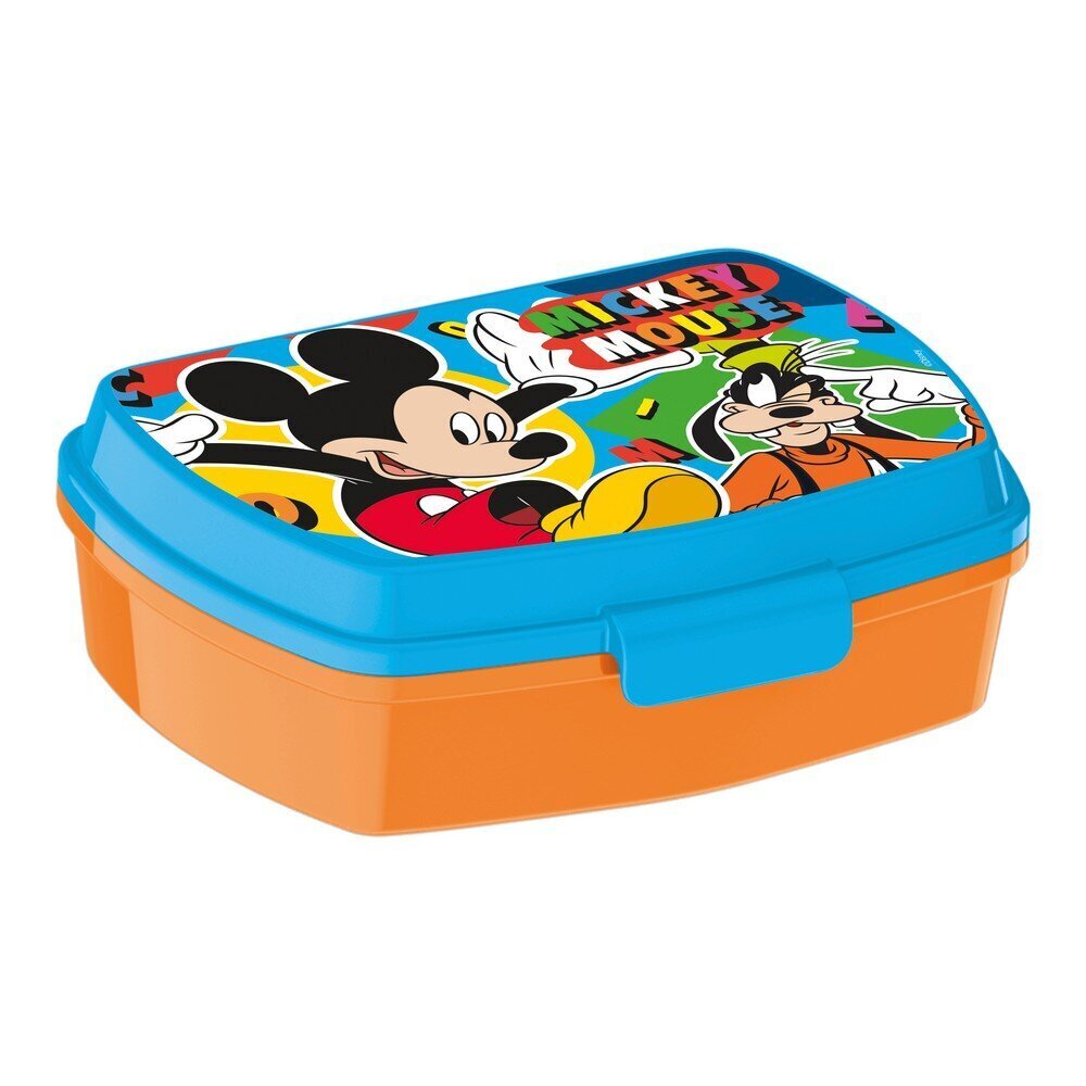 Sviestmaižu Kastīte Mickey Mouse Happy smiles Plastmasa Sarkans Zils (17 x 5.6 x 13.3 cm) cena un informācija | Trauki pārtikas uzglabāšanai | 220.lv