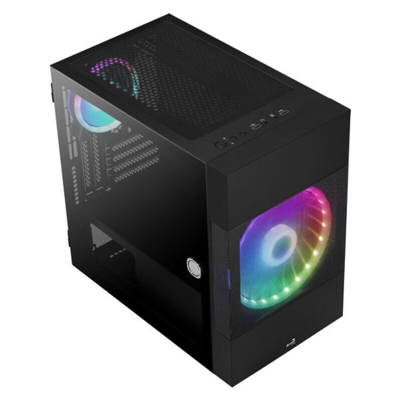 Micro ATX Midtower Korpuss Mars Gaming ATOMICBK LED RGB Melns цена и информация | Datoru korpusi | 220.lv