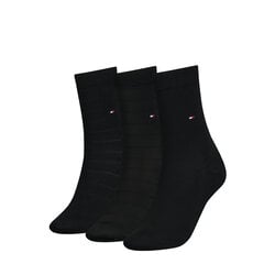 Zeķes sievietēm Tommy Hilfiger melnas, 3 gab. цена и информация | Женские носки | 220.lv