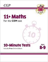 11plus CEM 10-Minute Tests: Maths - Ages 8-9 (with Online Edition) cena un informācija | Grāmatas pusaudžiem un jauniešiem | 220.lv