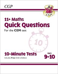 11plus CEM 10-Minute Tests: Maths Quick Questions - Ages 9-10 (with Online   Edition) цена и информация | Книги для подростков и молодежи | 220.lv