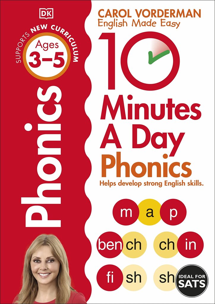 10 Minutes A Day Phonics, Ages 3-5 (Preschool): Supports the National Curriculum, Helps Develop Strong English Skills цена и информация | Izglītojošas grāmatas | 220.lv
