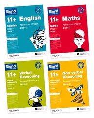 11plus: Bond 11plus English, Maths, Non-verbal Reasoning, Verbal Reasoning Assessment Papers: Book 2 10-11plus Years Bundle 1 cena un informācija | Grāmatas pusaudžiem un jauniešiem | 220.lv