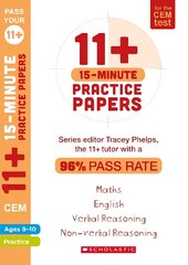 11plus 15-Minute Practice Papers for the CEM Test Ages 9-10 цена и информация | Книги для подростков  | 220.lv