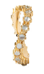 PDPAOLA Элегантное позолоченное кольцо с цирконами BLUE TIDE золотое кольцо AN01-460 цена и информация | Кольца | 220.lv