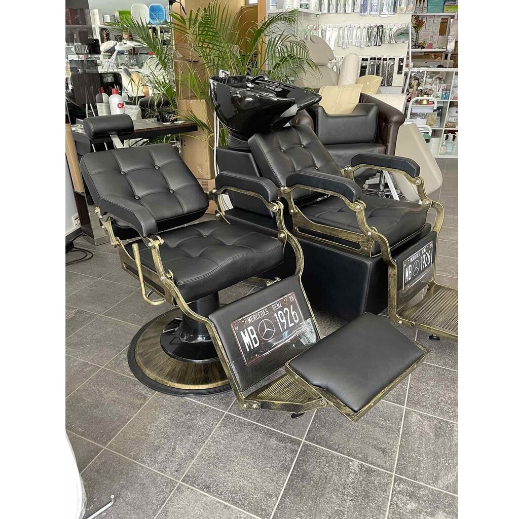 Profesionāls friziera krēsls Gabbiano Boss, melns цена и информация | Mēbeles skaistumkopšanas saloniem | 220.lv