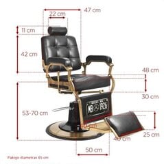 Profesionāls friziera krēsls Gabbiano Boss, melns цена и информация | Мебель для салонов красоты | 220.lv