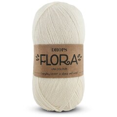 Пряжа Drops Flora 01, 50 g, 210 m цена и информация | Принадлежности для вязания | 220.lv