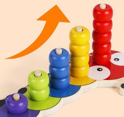 Krāsaina puzle - kāpurs cena un informācija | Rotaļlietas zīdaiņiem | 220.lv