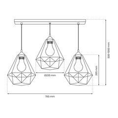 Piekaramā lampa Milagro BASKET GRAY 3xE27 цена и информация | Люстры | 220.lv