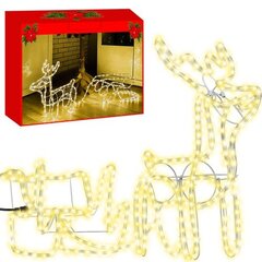LED Ziemassvētku rotājums Briedis ar kamanām 1,28x0,46m цена и информация | Рождественские украшения | 220.lv